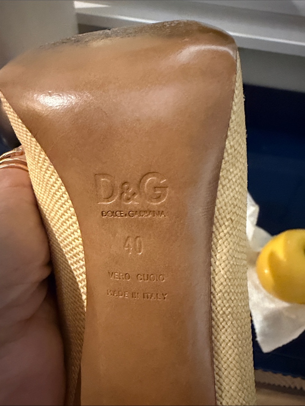 D&G Beige Textile Closed-Toe Pumps - Picture 6 of 11